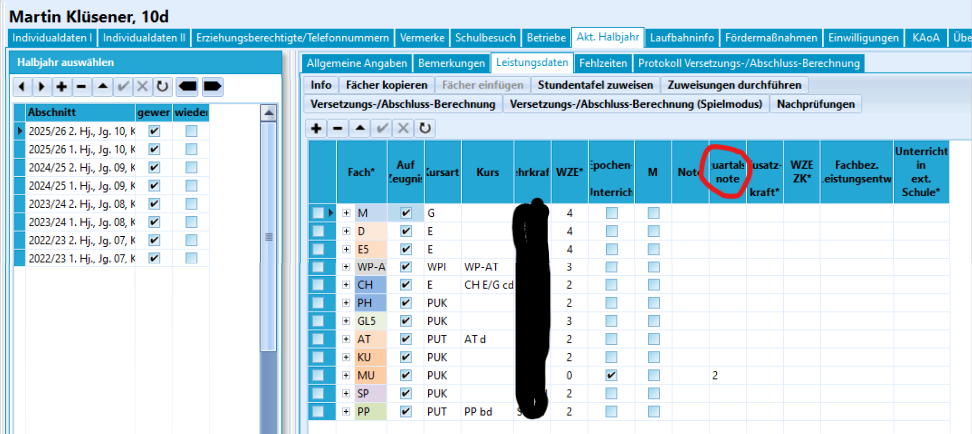 Quartalsnote in den Individualdaten